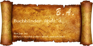 Buchbinder Abád névjegykártya